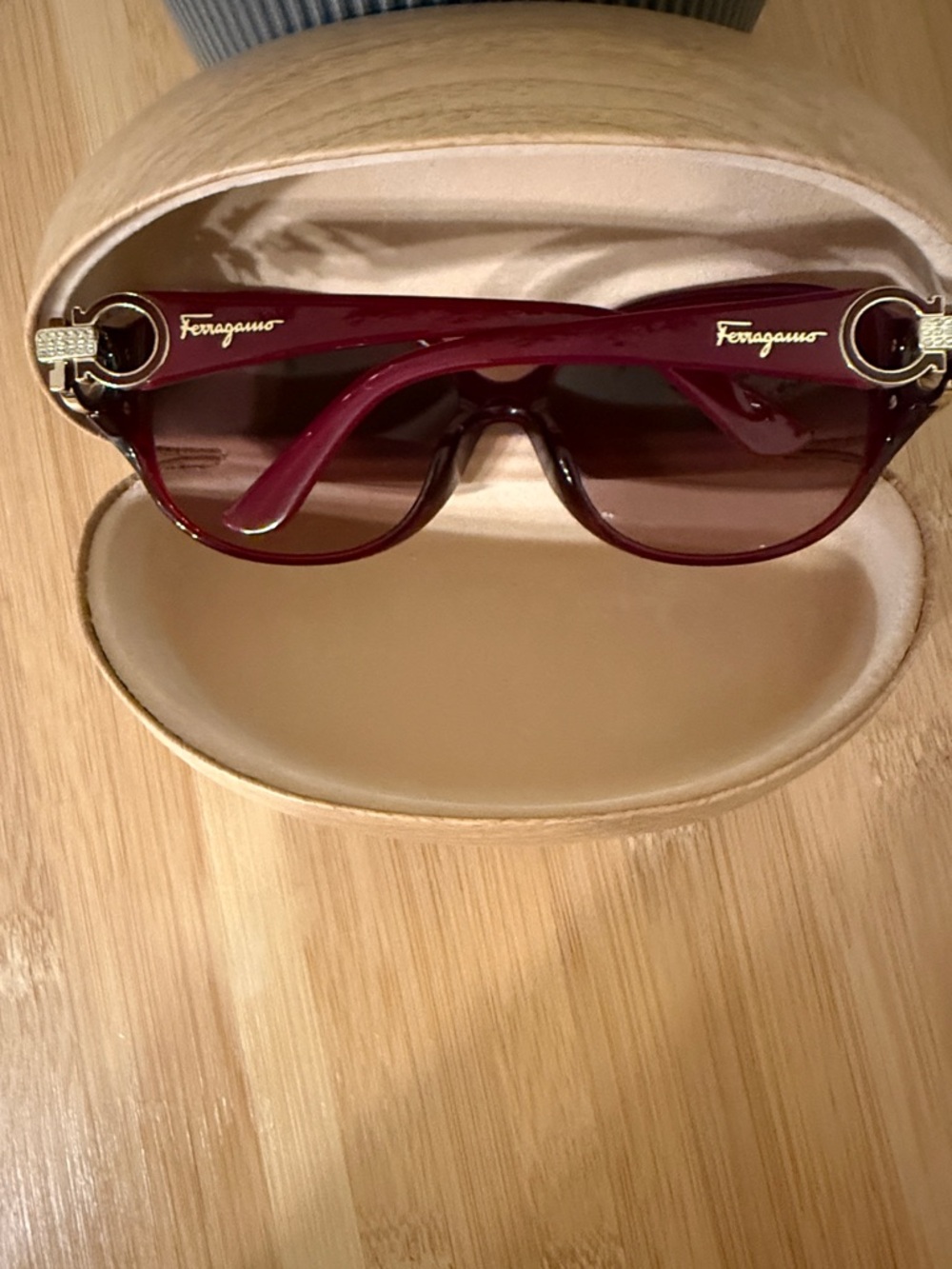 Authentic Salvatore Ferragamo Women's Sunglasses Dark Burgundy Designer Optics - Picture 3 of 9